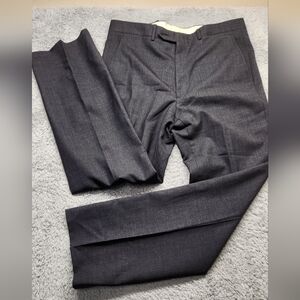 Nordstrom Pants Adult 35x31 Gray Slacks Pleated Dress Trousers Golf Wool Mens